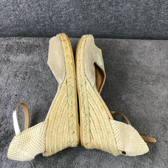 Kanna Women's Sandals Size 9 Espadrille Wedge Reptile Embossed Open Toe Strap - Picture 4 of 9